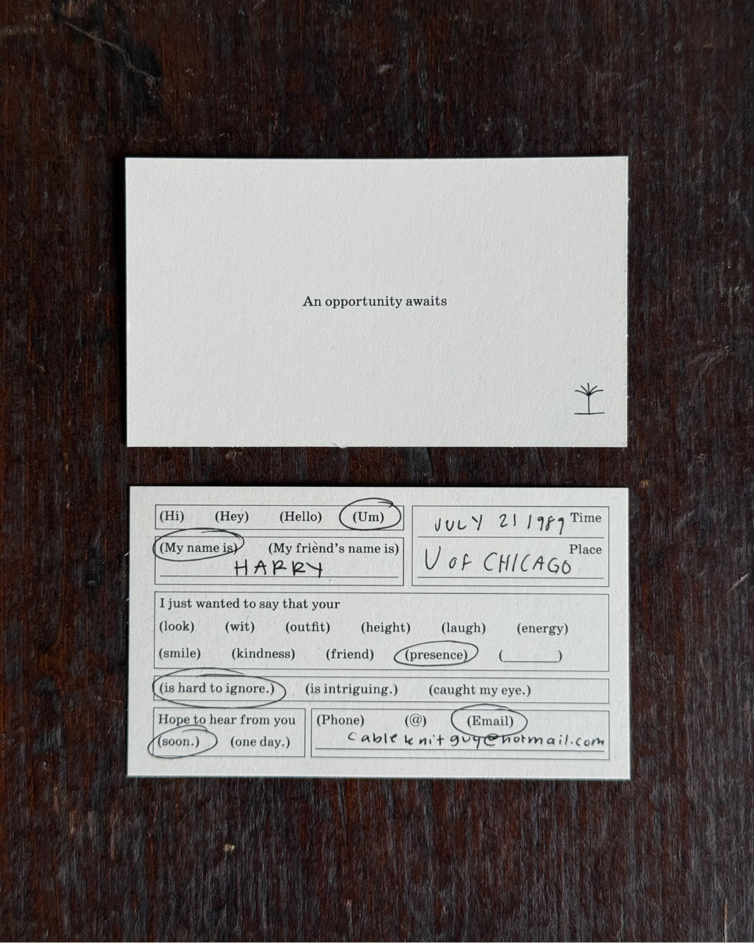 Acquaintance Cards (pre-order)