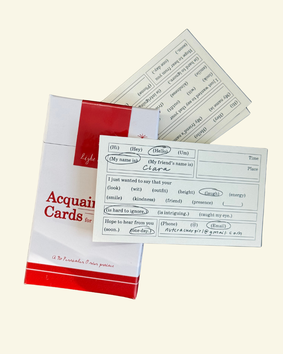 Acquaintance Cards
